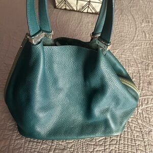 Elegant Teal Leather Handbag